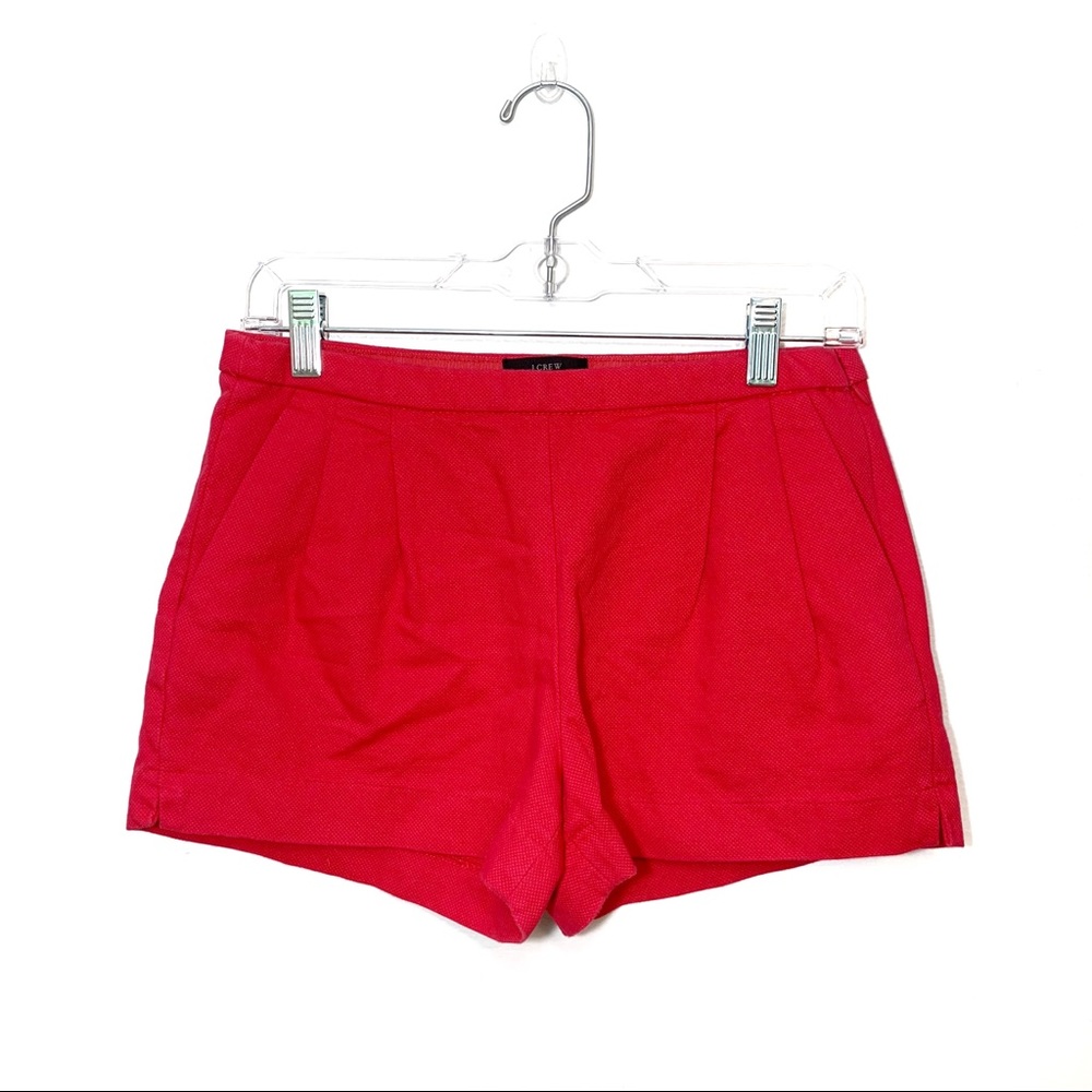J. Crew Pink Pleated Shorts in Cotton Pique
